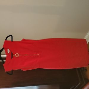 Bright red Calvin Klein knee length dress size 4